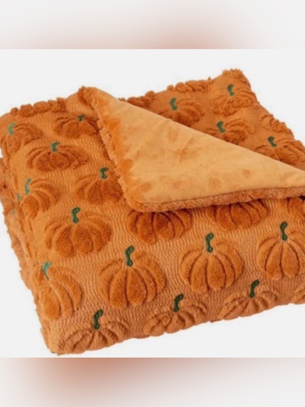 NWT VIRAL TIK TOK COSTCO EMBROIDERED FAUX FUR HALLOWEEN FALL THROW PUMPKIN